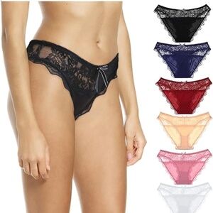 WOMENS BUNDLE OF 6 LACE Underwear Cheeky Panties  Lingerie Bikini NEVER WORN Med